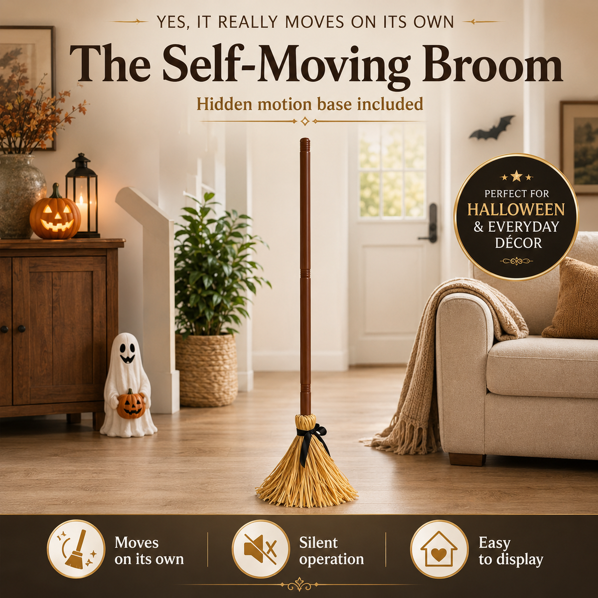 Creep Sweep™ Self-Moving Halloween Broom