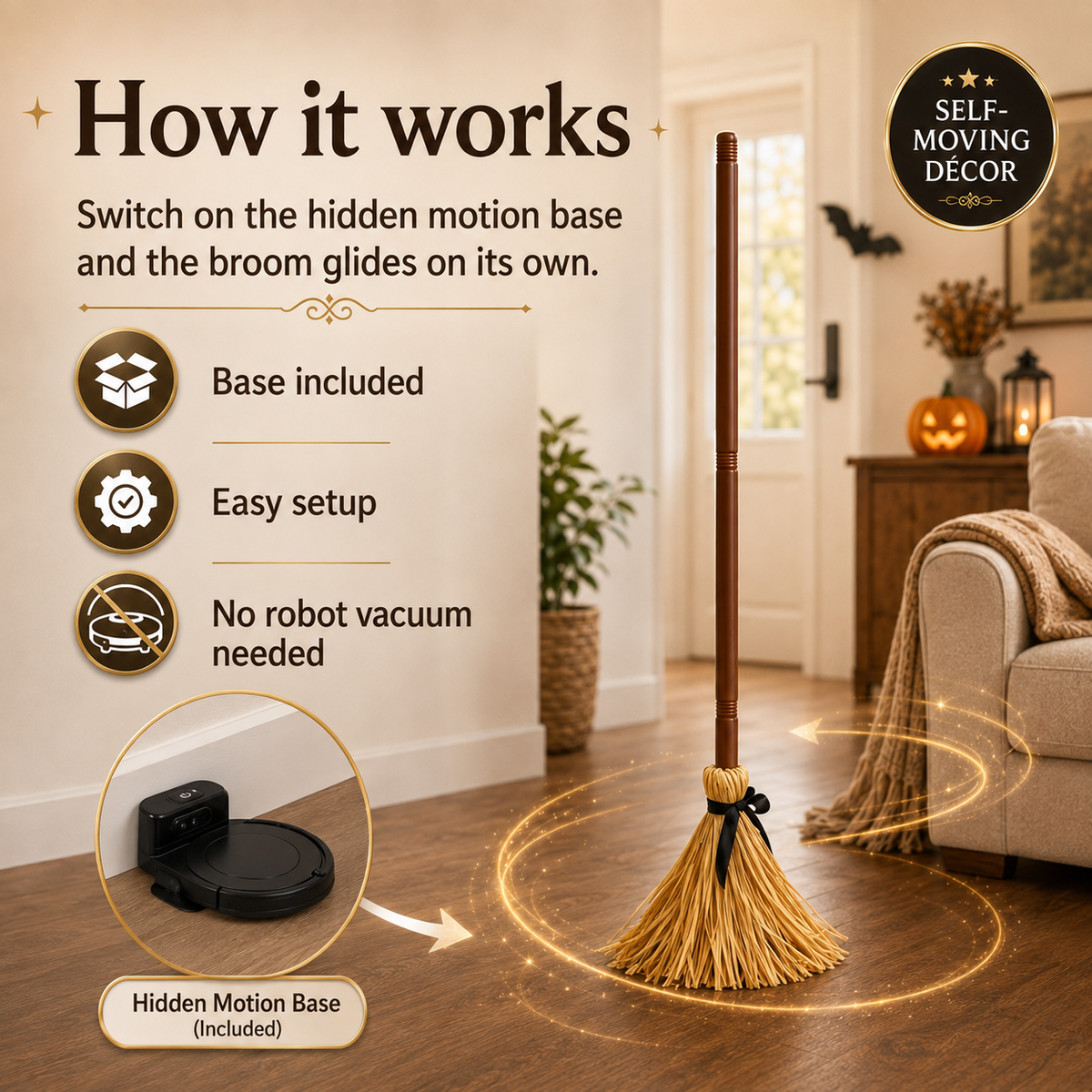 Creep Sweep™ Self-Moving Halloween Broom